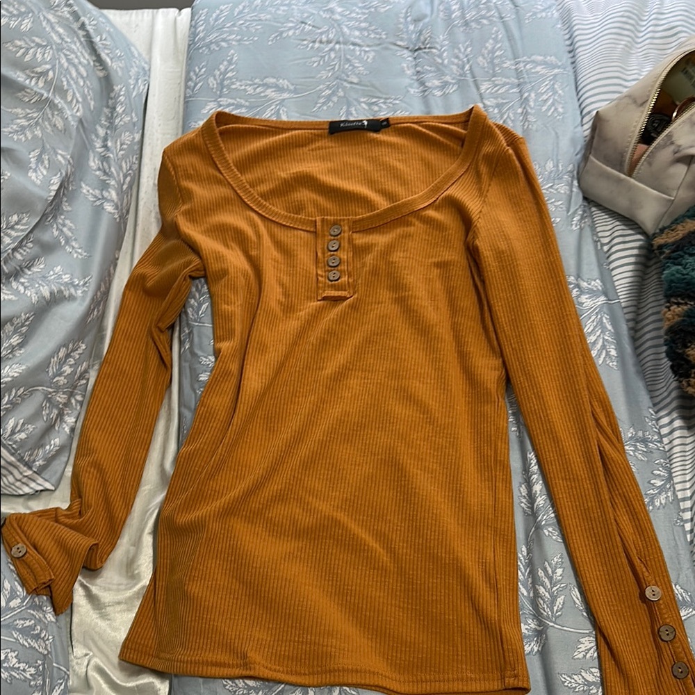 Women's Mustard Long Sleeve Top
